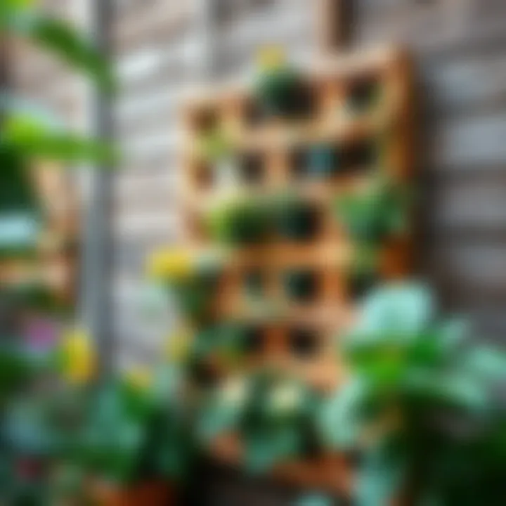 Vertical garden using pallets for space-saving