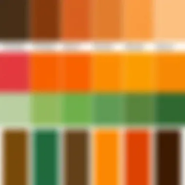 A palette showcasing the primary colors that combine to form brown