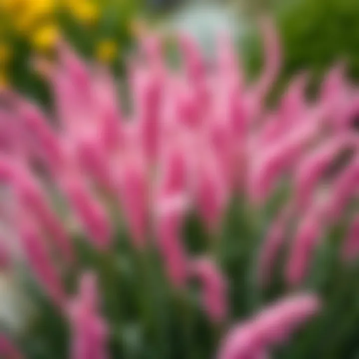Vibrant pampas grass in full bloom