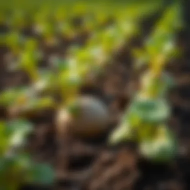 Potato planting in fertile soil