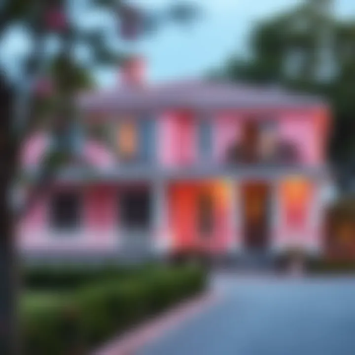 Charming Pink House Design Charming pink house showcasing innovative architectural design