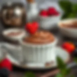 Delicious chocolate souffle baked to perfection