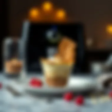 Elegant presentation of a souffle dessert