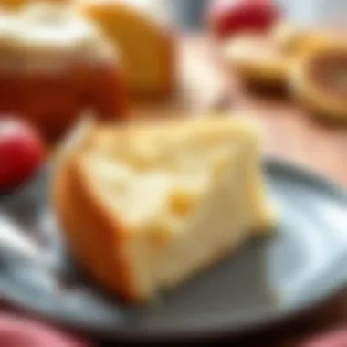 A delectable slice of cake showing texture and fluffiness