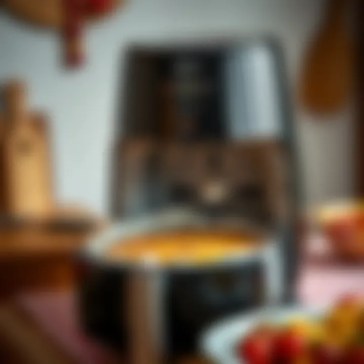 Philips Airfryer XXL showcasing its features with a cake inside