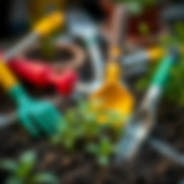 Tools and equipment for planting seedlings in the garden