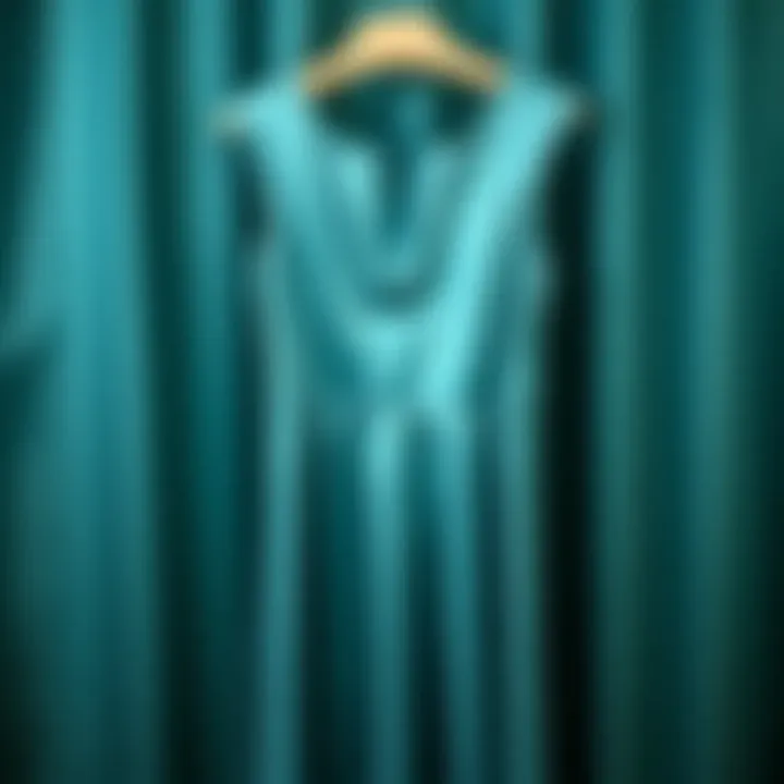 A well-pressed satin dress hanging gracefully