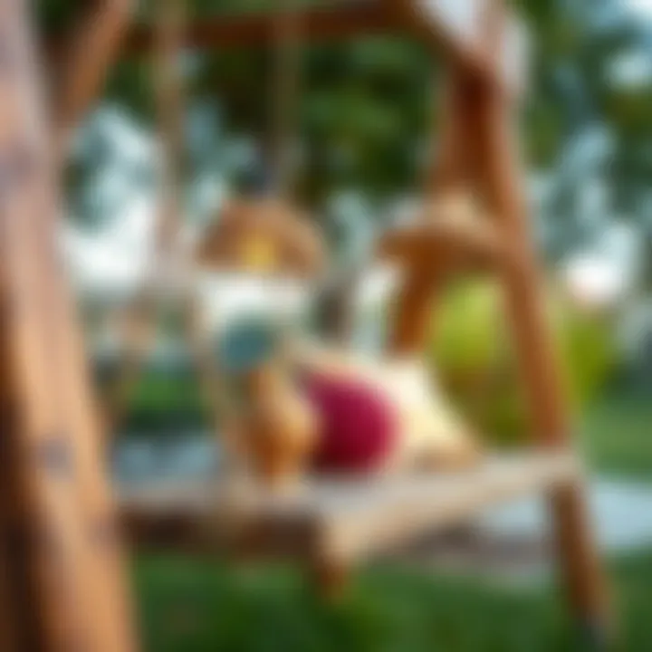 Close up of the swing design showcasing creative elements