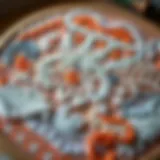 Close-up of punch needle artwork showcasing intricate designs