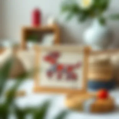 Completed Punch Needle Project in Home Decor Finished punch needle project displayed in a home setting