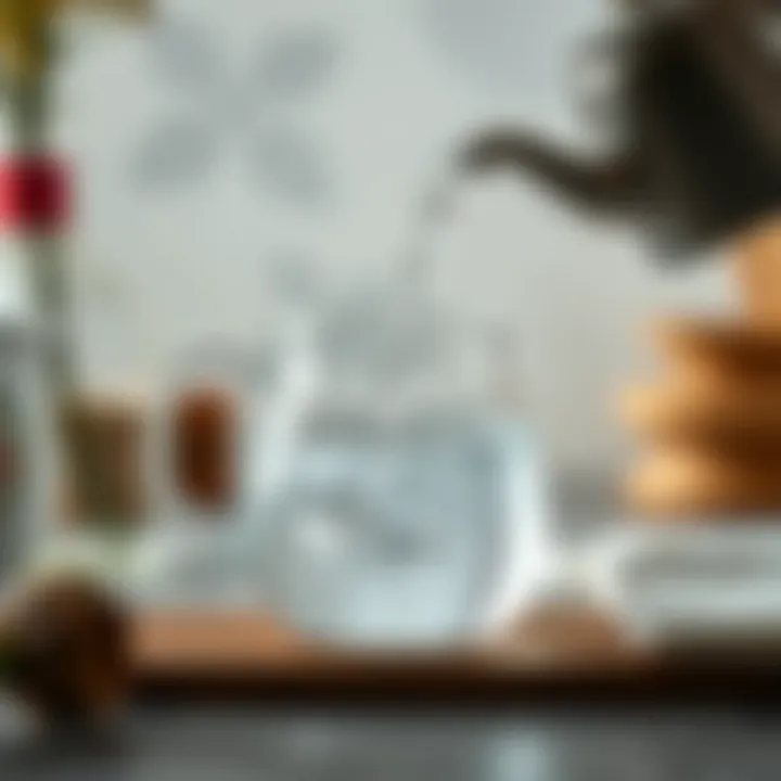 High-quality water being poured into a teapot.