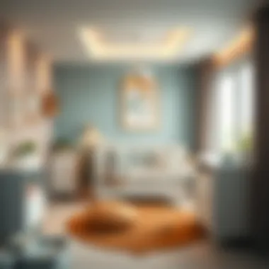 Stylish layout of a rectangular nursery room