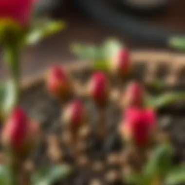 Close-up of rose seeds ready for planting