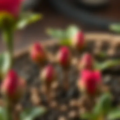 Close-up of rose seeds ready for planting