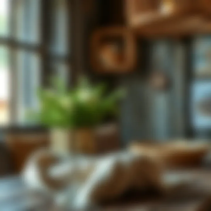 Details of rustic decor featuring natural textures