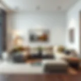 Contemporary living room with a stylish sofa arrangement