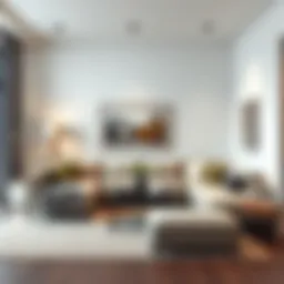 Contemporary living room with a stylish sofa arrangement