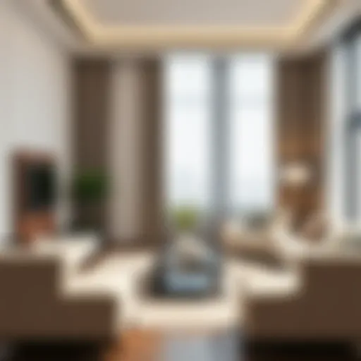 Contemporary living room design with elegant furniture and decor