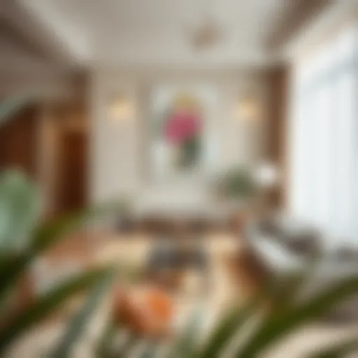 Elegant living room with soft neutral wall colors