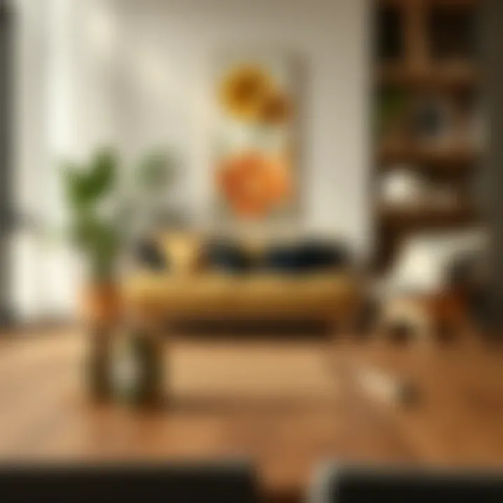 Measuring table dimensions for a cozy living room