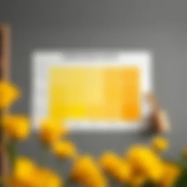 Color theory chart showcasing yellow's relationships