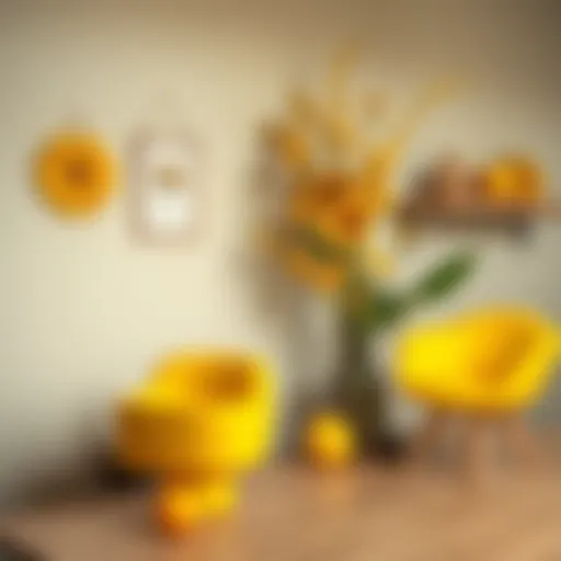 A harmonious palette of yellow and complementary colors