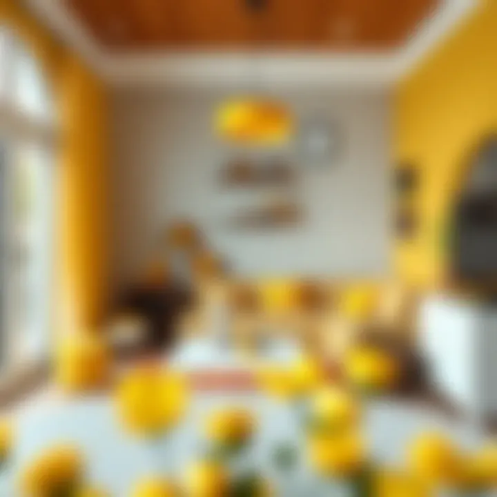Interior design featuring yellow accents