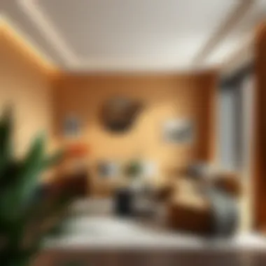 A serene interior space featuring brown as a dominant color