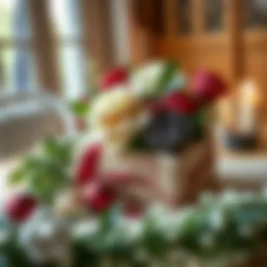 Artful Assembly of Gift Arrangements Aesthetic presentation of a gift box