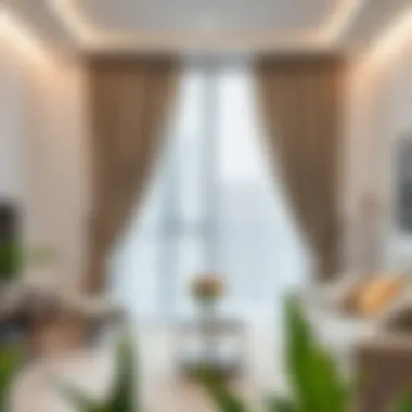 Elegant short window curtain design in a modern living room