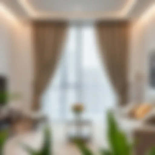 Elegant short window curtain design in a modern living room