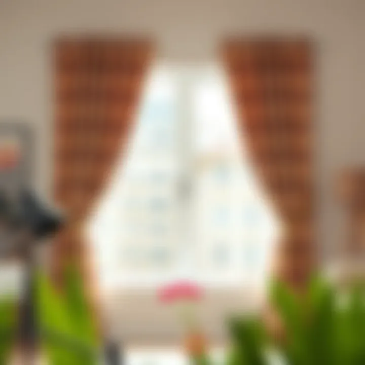 Functional short window curtains enhancing interior decor