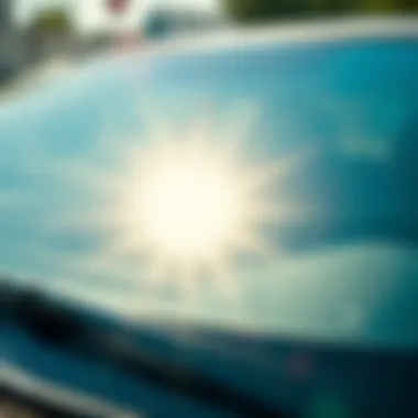 Reflecting Brilliance: The Power of Vinegar on Windshields A pristine car windshield reflecting sunlight