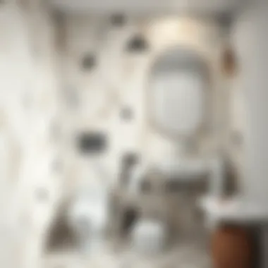 Modern geometric tiles enhancing a small bathroom