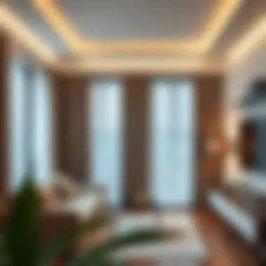 Elegant small curtains enhancing a modern living room