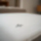 A close-up view of adhesive residue on a sofa fabric