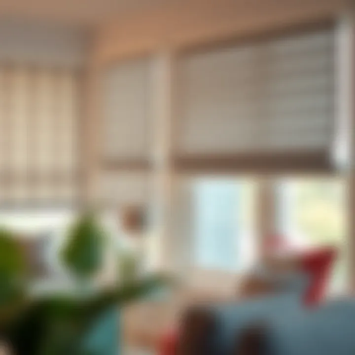Different types of roller blinds displayed