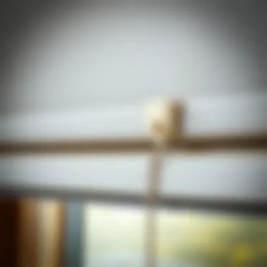 Detail of a roller blind mechanism