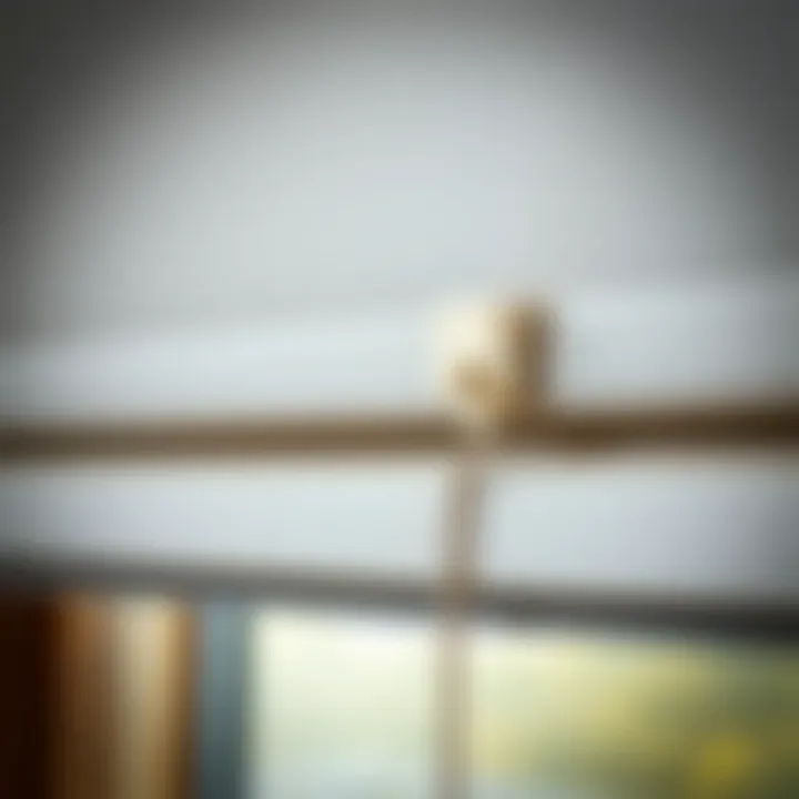 Detail of a roller blind mechanism