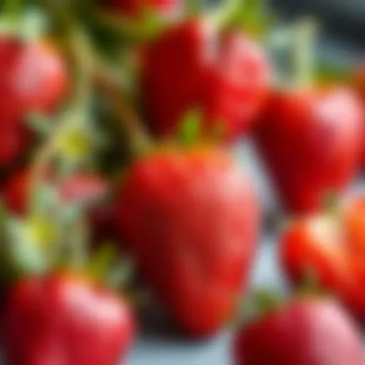 Close-up view of ripe strawberries ready for seed extraction