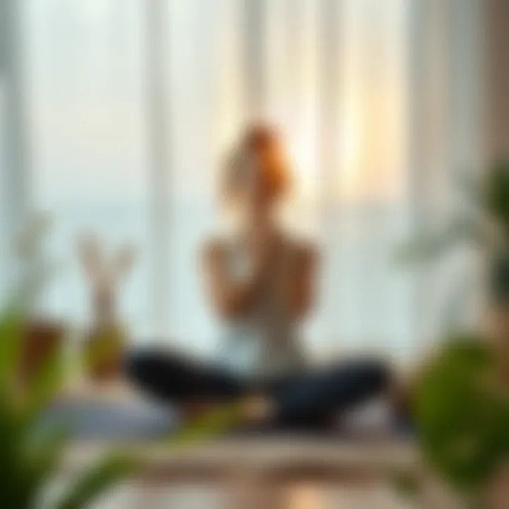Gentle yoga session enhancing wellness