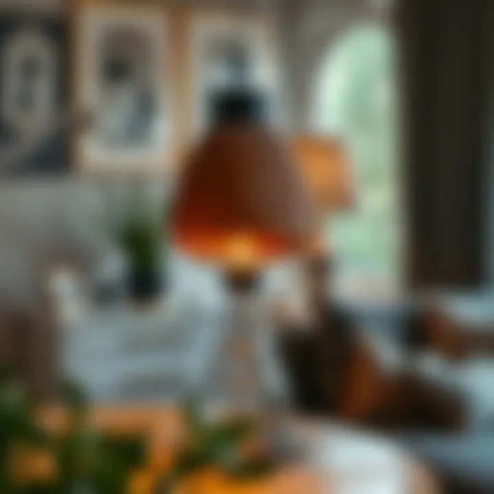 Stylish lamp in a beautifully decorated room