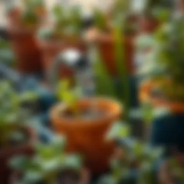 A detailed view of watering techniques for tired plants