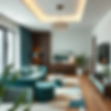 Stylish interior design showcasing aqua green elements in decor