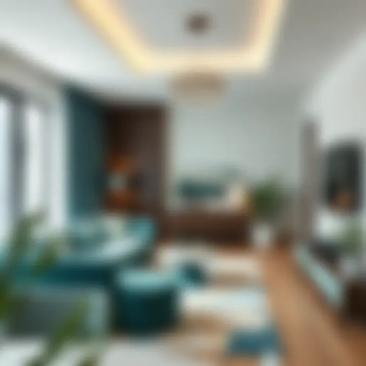Stylish interior design showcasing aqua green elements in decor