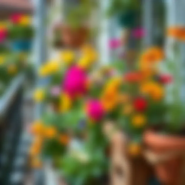 Vibrant balcony garden with sun-resistant flowers