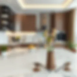 Elegant artificial marble kitchen countertop showcasing intricate design