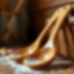 Gleaming wooden spoons after thorough cleaning