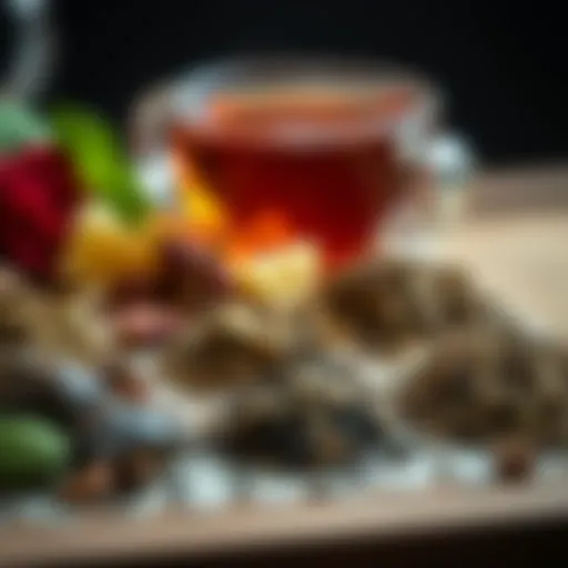 A variety of tea leaves displayed elegantly.