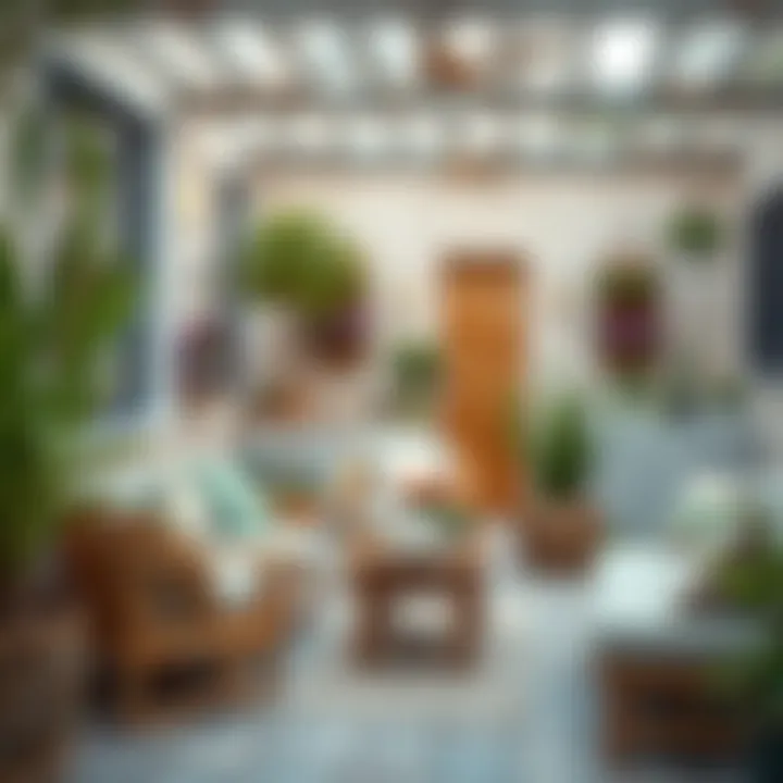 Stylish outdoor space with a mix of textures and colors